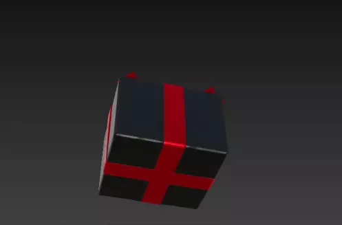 3D Black Gift Box Red Ribbon Black Friday 3D print model_15