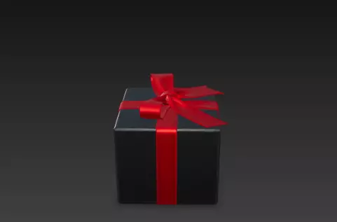 3D Black Gift Box Red Ribbon Black Friday 3D print model_2