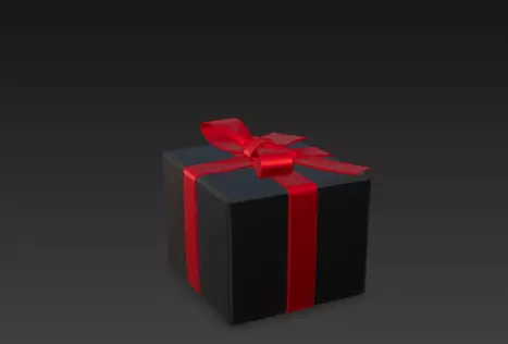 3D Black Gift Box Red Ribbon Black Friday 3D print model_3