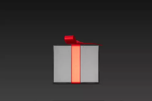 3D Black Gift Box Red Ribbon Black Friday 3D print model_10