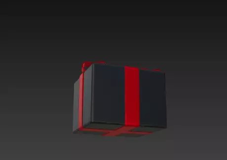 3D Black Gift Box Red Ribbon Black Friday 3D print model_14