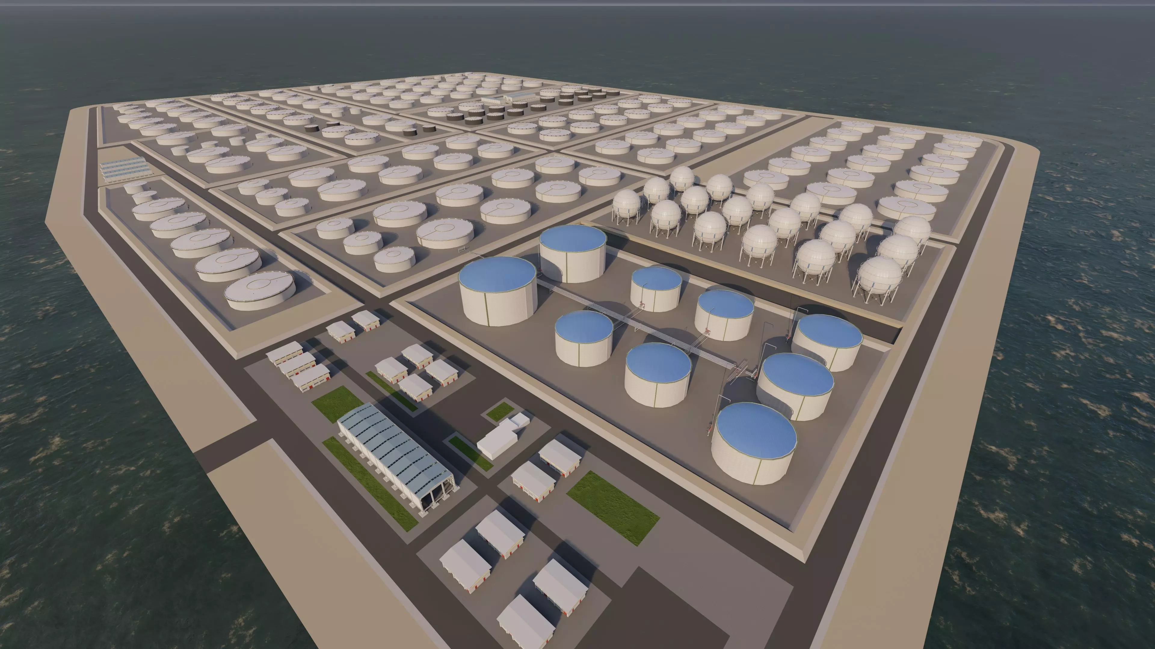 Petrochemical-Industrial Complex and Oil Gas Rig 3D model_0