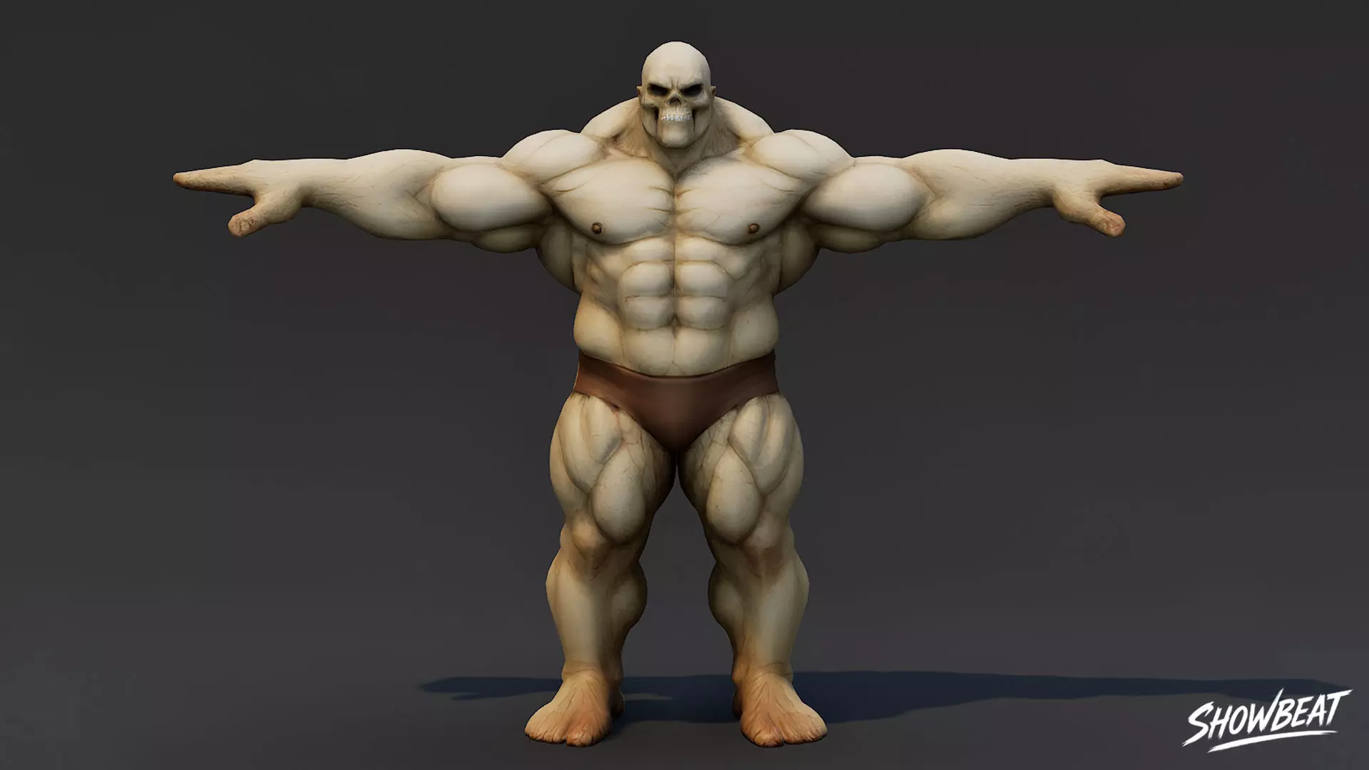 Colossal Ghoul T-Pose Low-poly 3D model_0