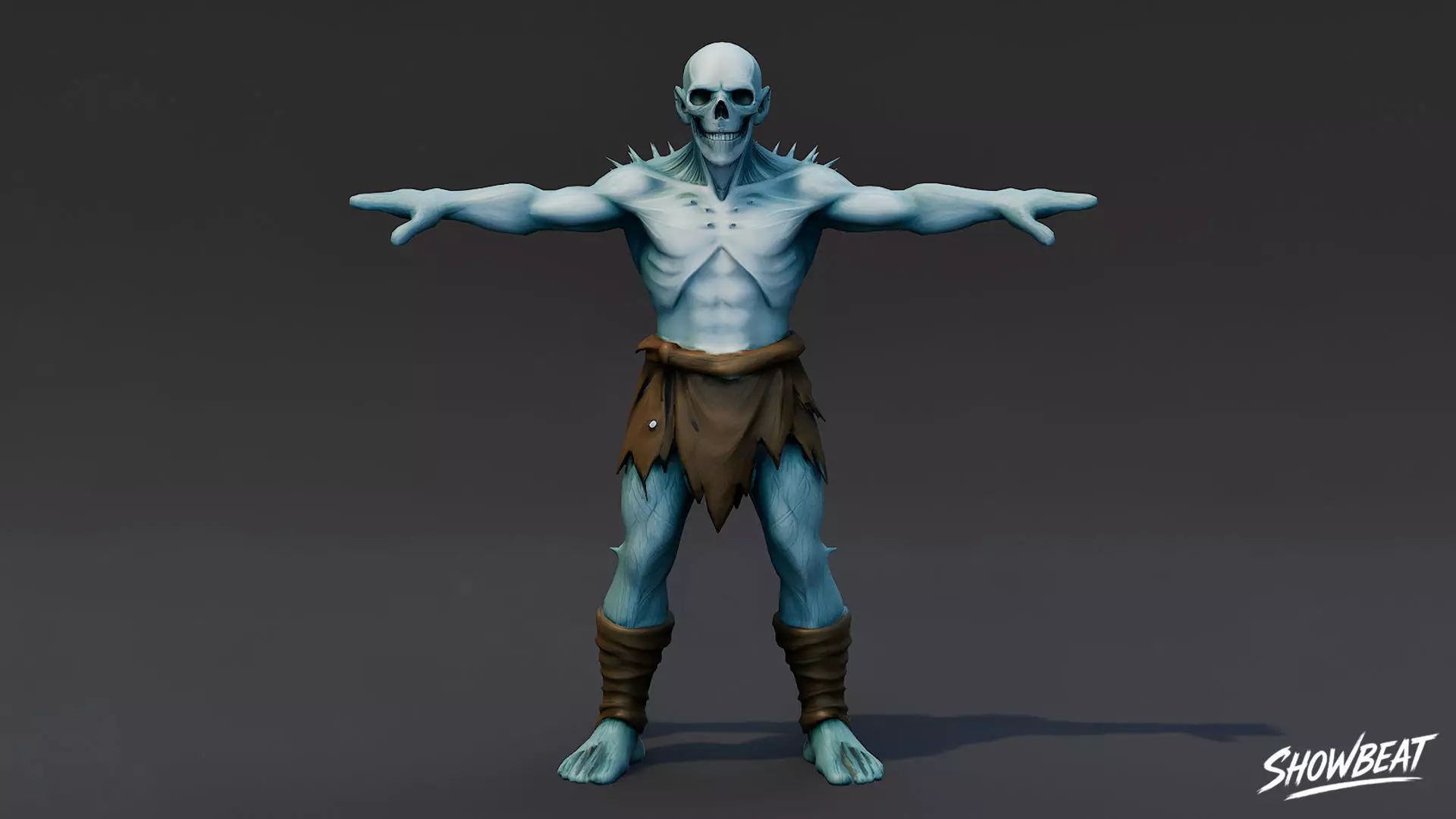 Ice Ghoul T-Pose Low-poly 3D model_0