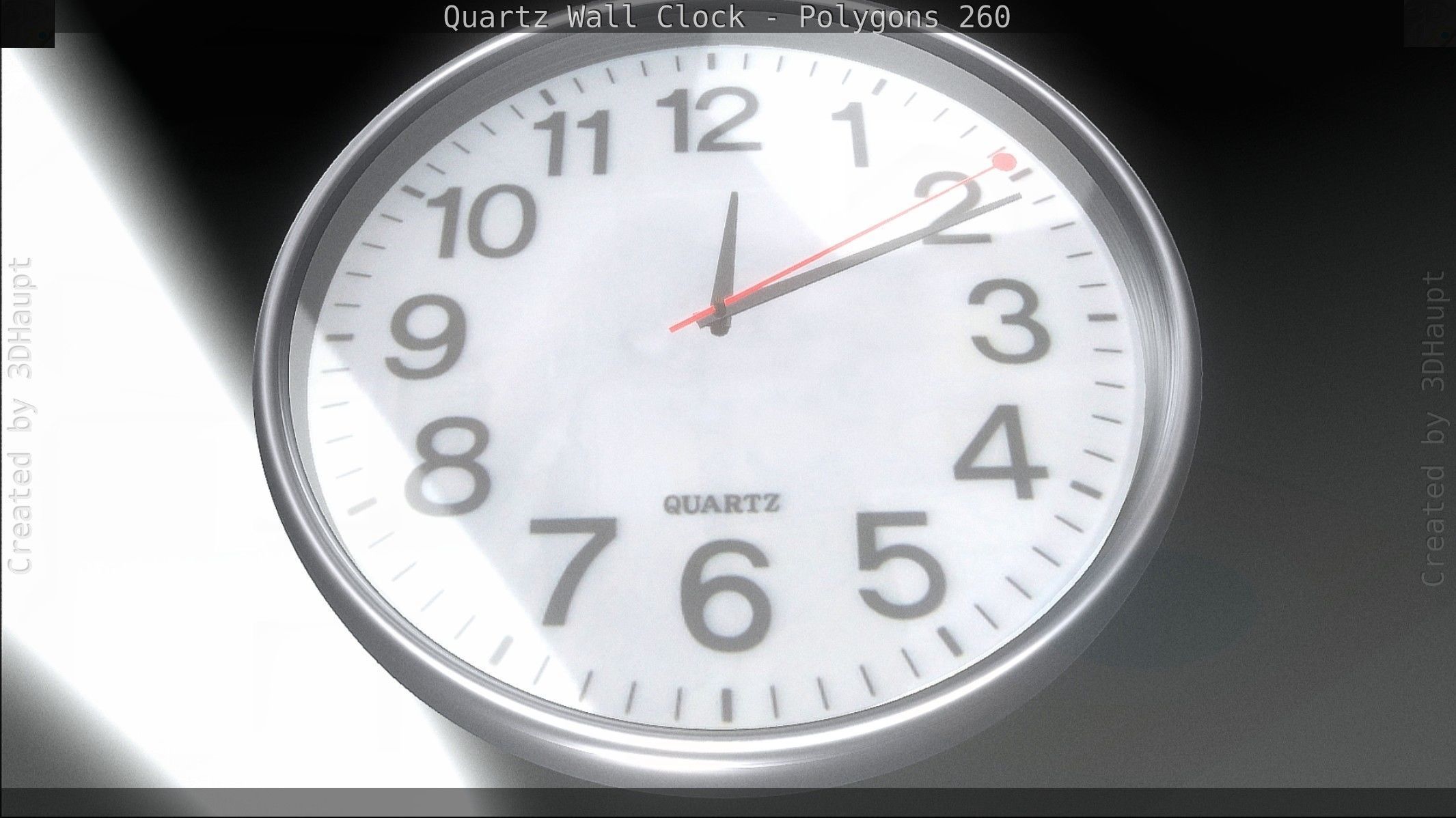 Quartz Wall Clock Blender 2-9 Ready Low-poly 3D model_123