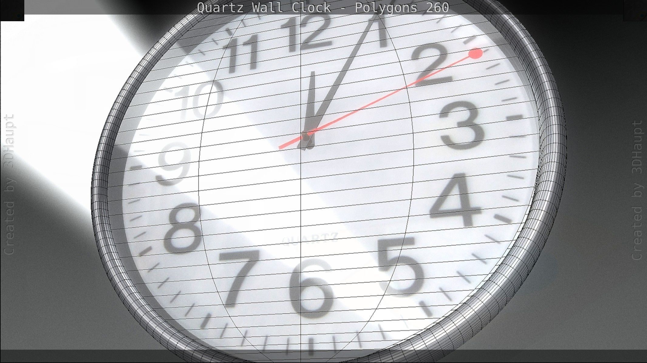Quartz Wall Clock Blender 2-9 Ready Low-poly 3D model_86