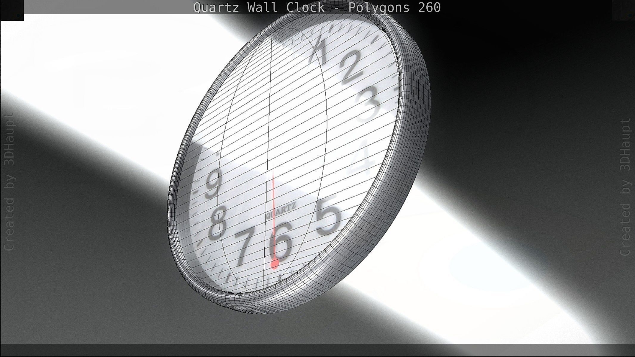 Quartz Wall Clock Blender 2-9 Ready Low-poly 3D model_115