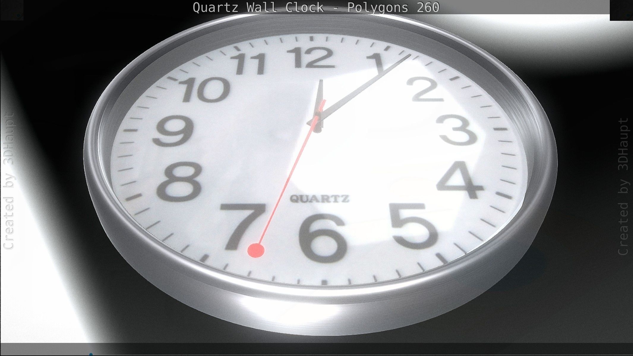 Quartz Wall Clock Blender 2-9 Ready Low-poly 3D model_109
