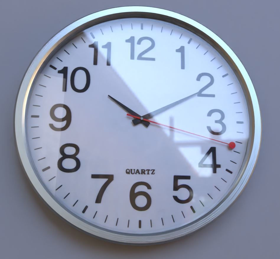 Quartz Wall Clock Blender 2-9 Ready Low-poly 3D model_5