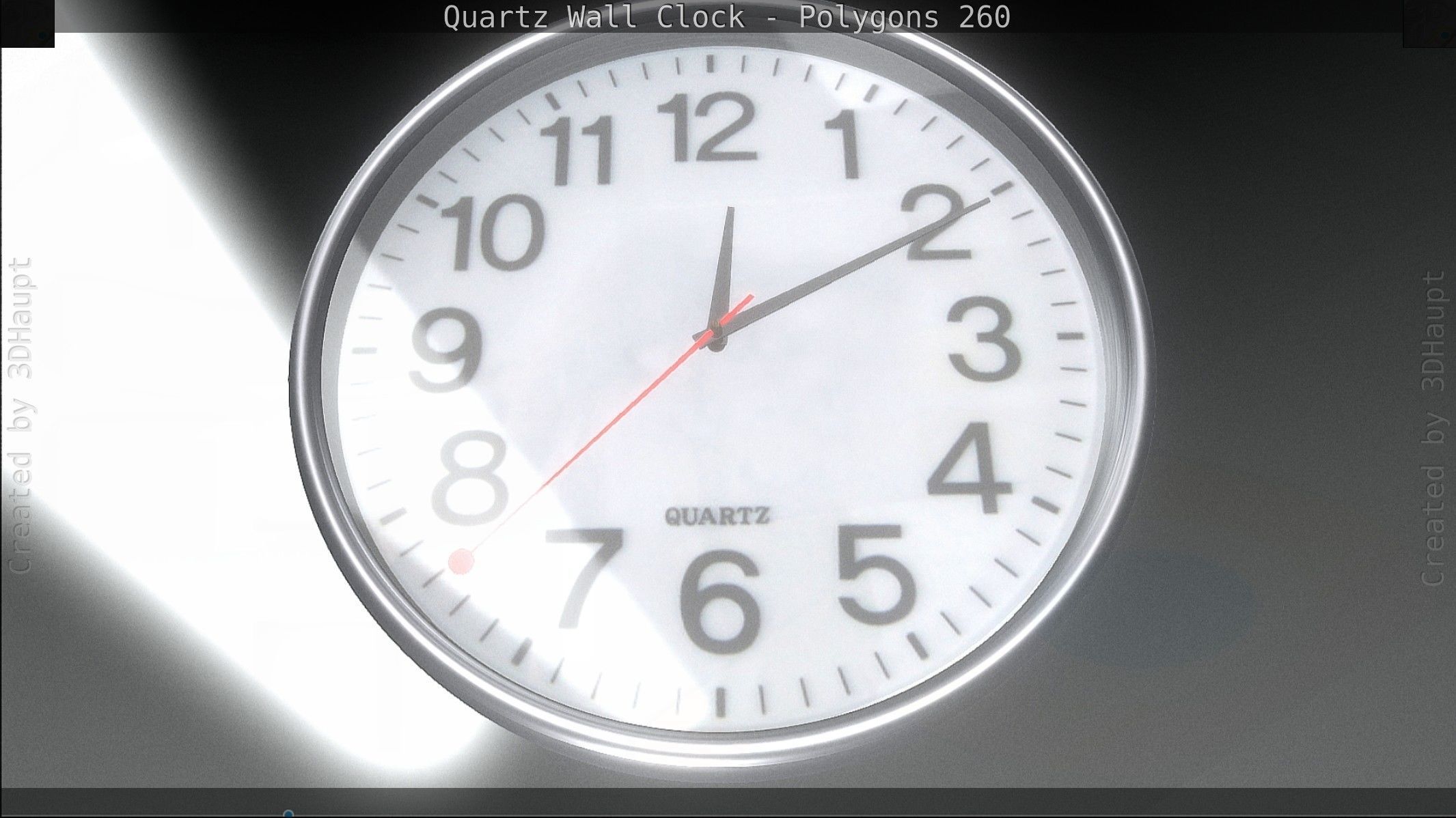 Quartz Wall Clock Blender 2-9 Ready Low-poly 3D model_124