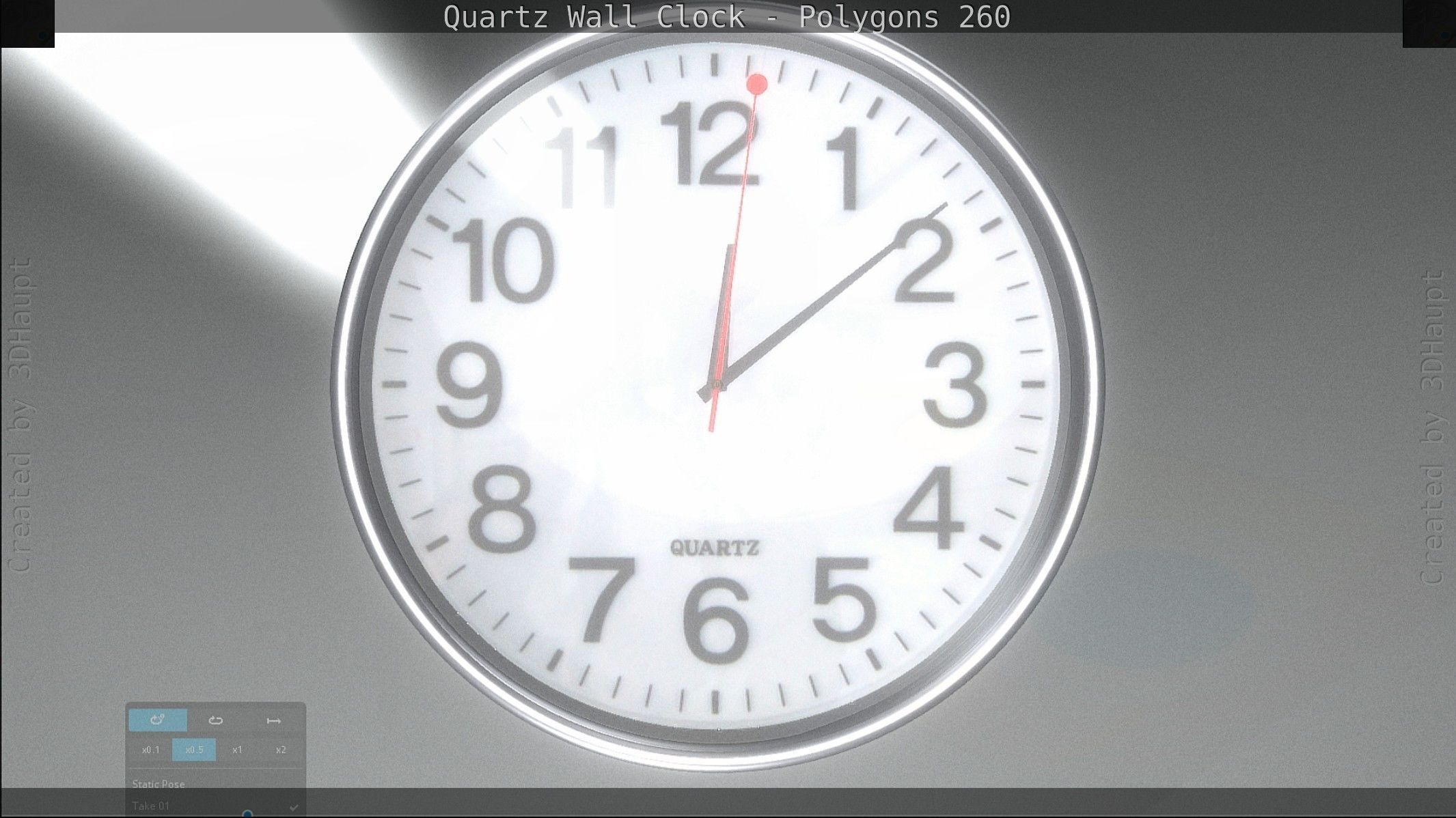 Quartz Wall Clock Blender 2-9 Ready Low-poly 3D model_121
