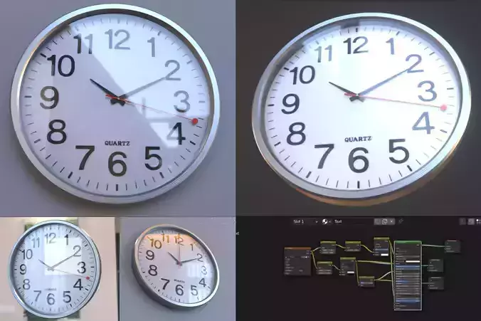 Quartz Wall Clock Blender 2-9 Ready Low-poly 3D model