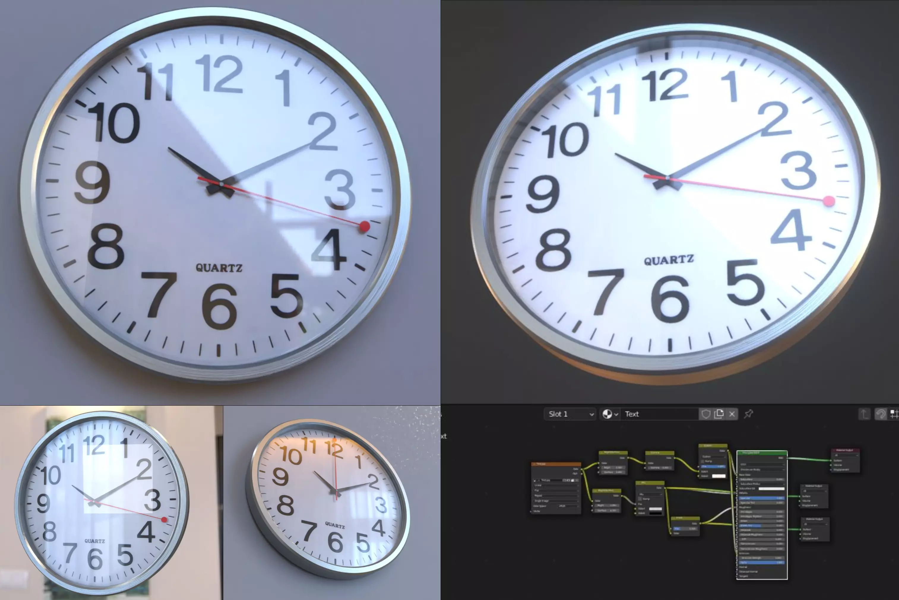 Quartz Wall Clock Blender 2-9 Ready Low-poly 3D model_0