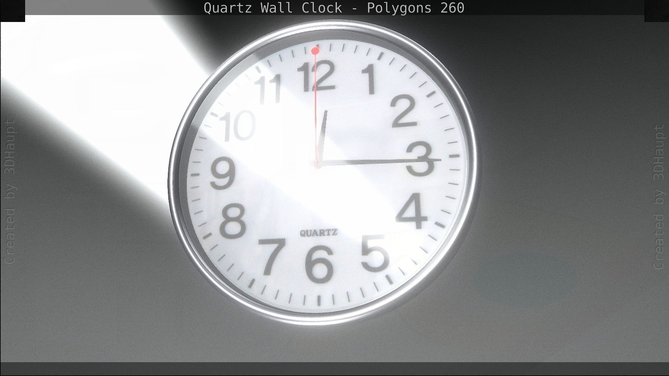 Quartz Wall Clock Blender 2-9 Ready Low-poly 3D model_132