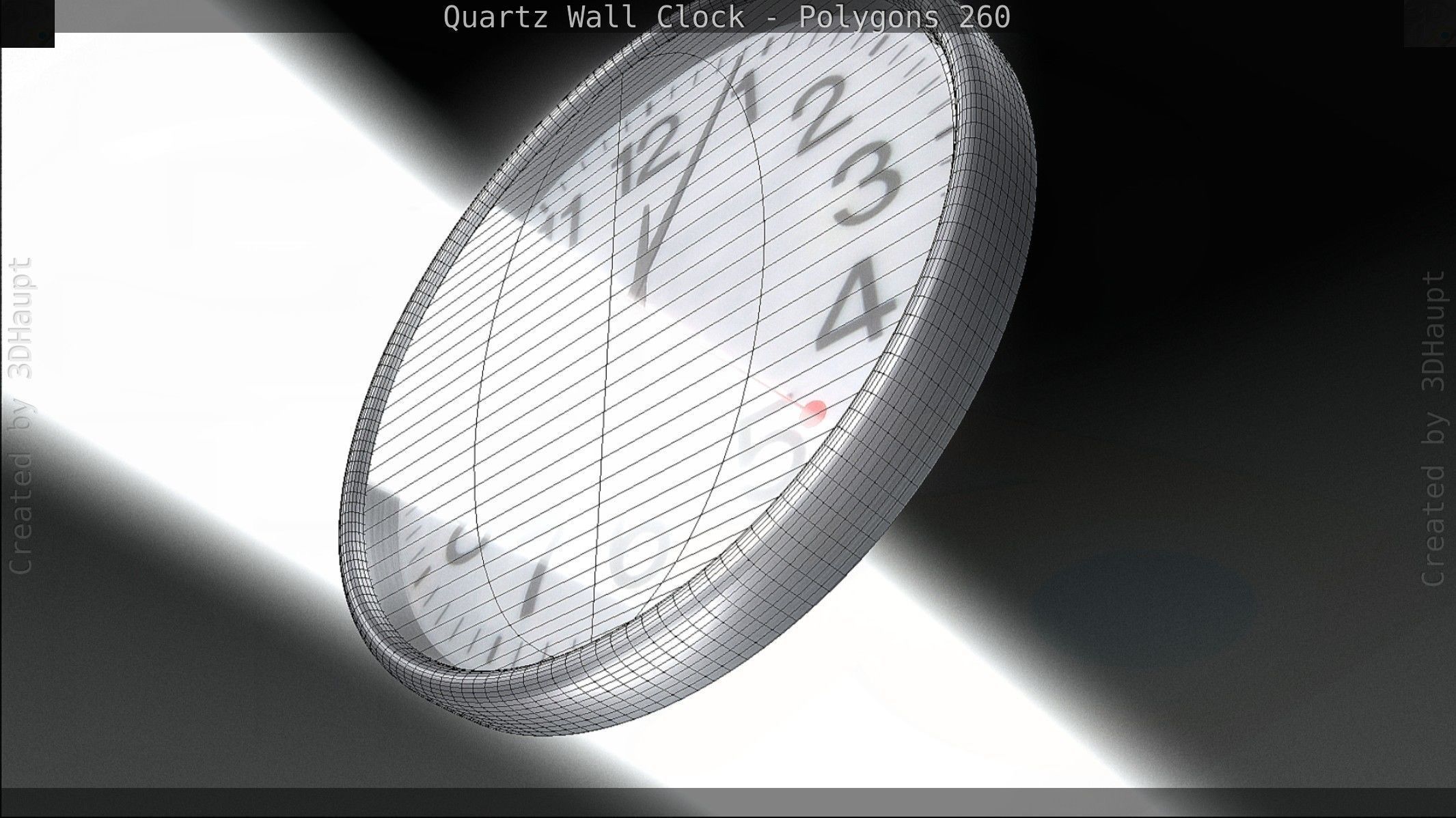 Quartz Wall Clock Blender 2-9 Ready Low-poly 3D model_90
