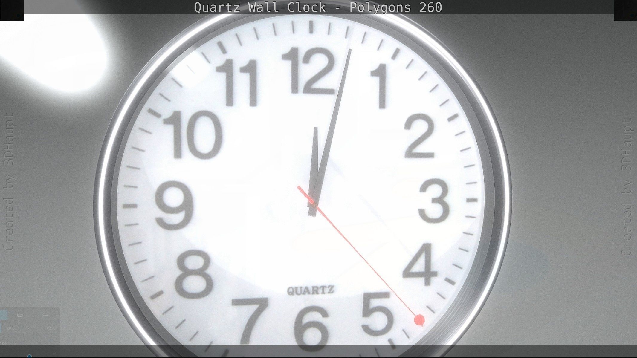 Quartz Wall Clock Blender 2-9 Ready Low-poly 3D model_62