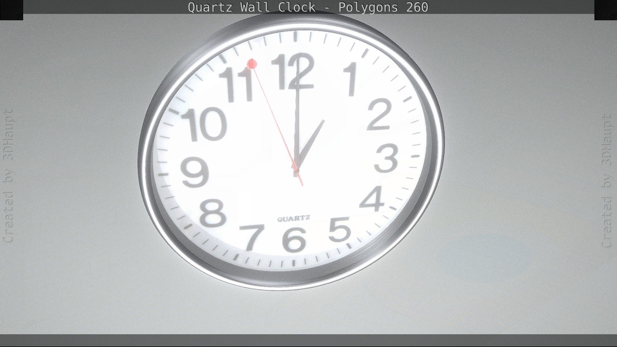Quartz Wall Clock Blender 2-9 Ready Low-poly 3D model_46