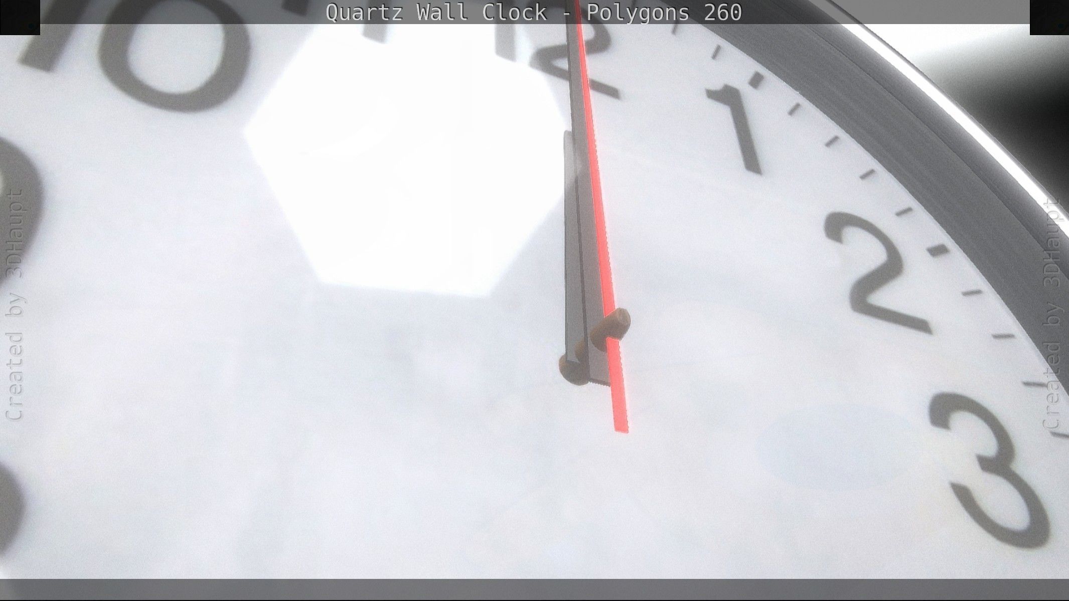 Quartz Wall Clock Blender 2-9 Ready Low-poly 3D model_52