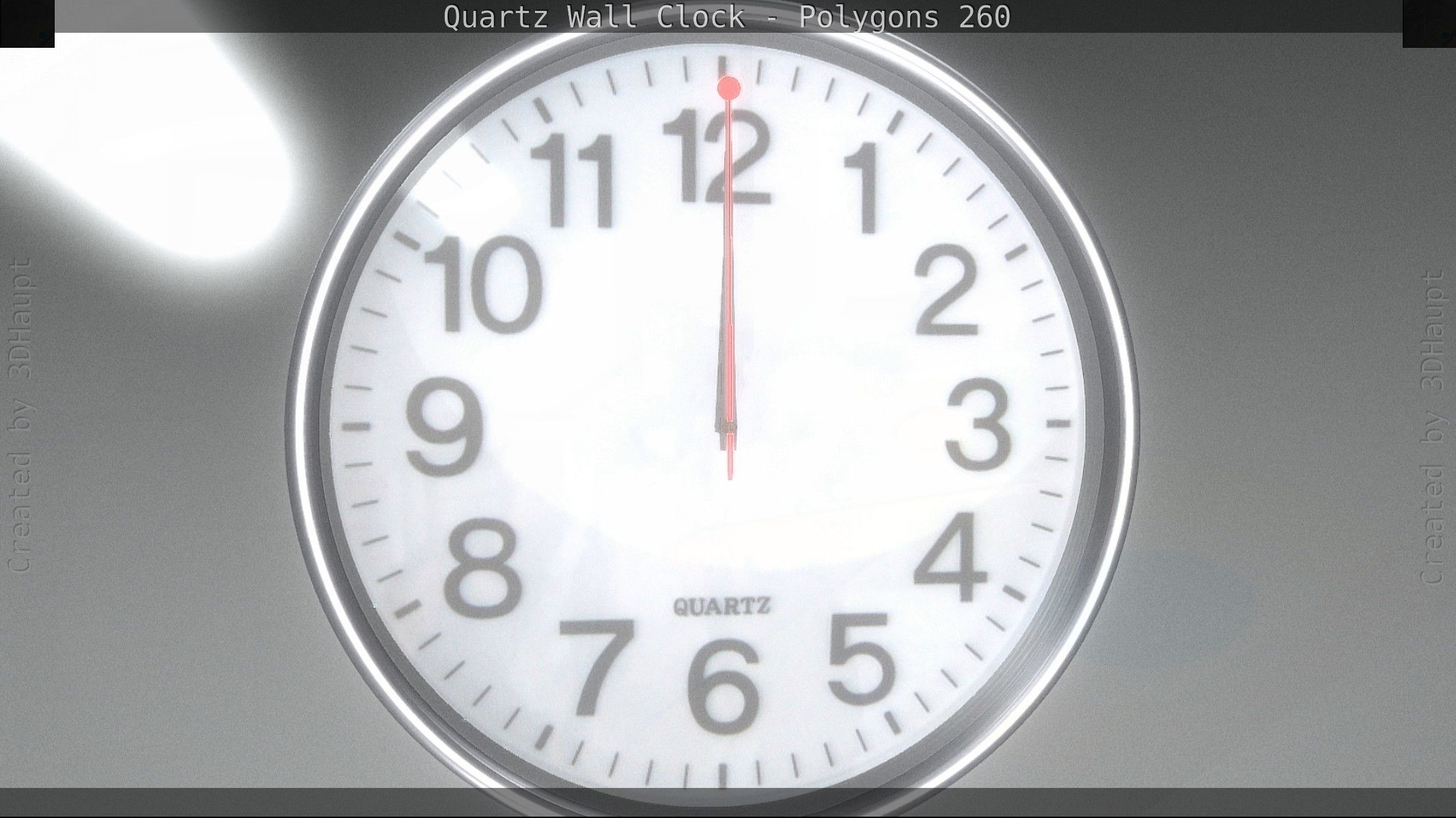 Quartz Wall Clock Blender 2-9 Ready Low-poly 3D model_40