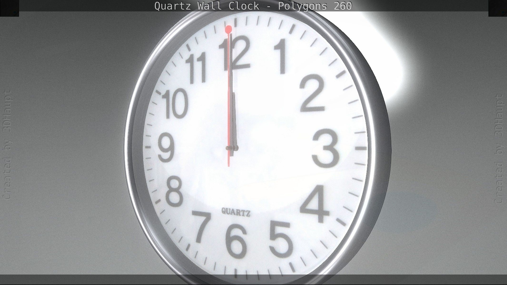 Quartz Wall Clock Blender 2-9 Ready Low-poly 3D model_42