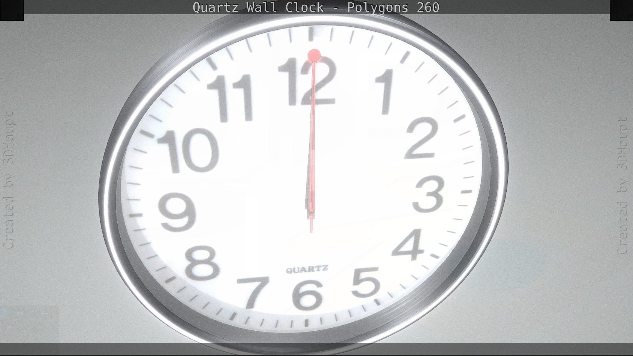 Quartz Wall Clock Blender 2-9 Ready Low-poly 3D model_56