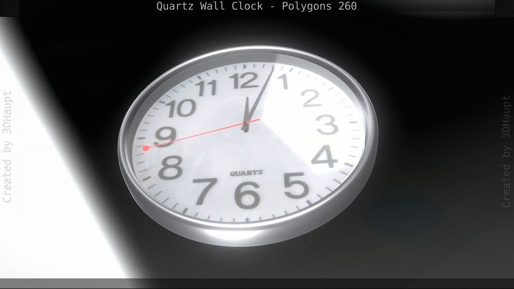 Quartz Wall Clock Blender 2-9 Ready Low-poly 3D model_29