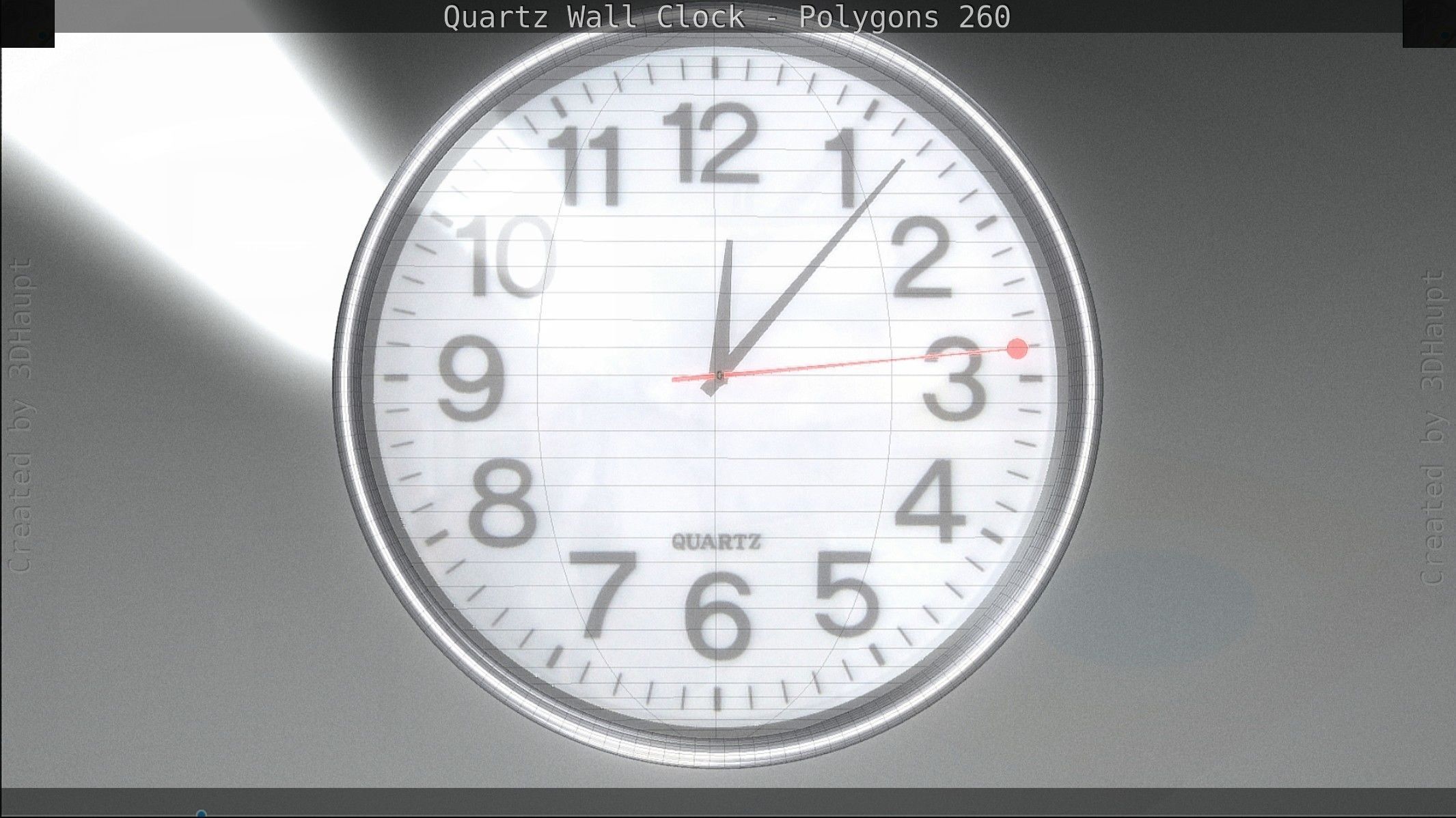 Quartz Wall Clock Blender 2-9 Ready Low-poly 3D model_107