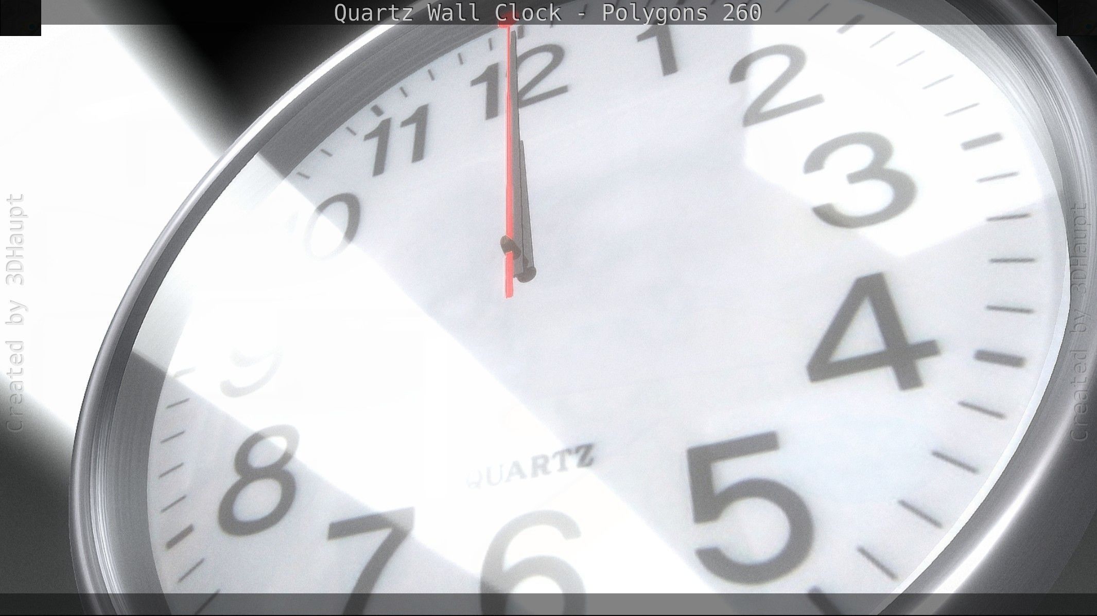 Quartz Wall Clock Blender 2-9 Ready Low-poly 3D model_44