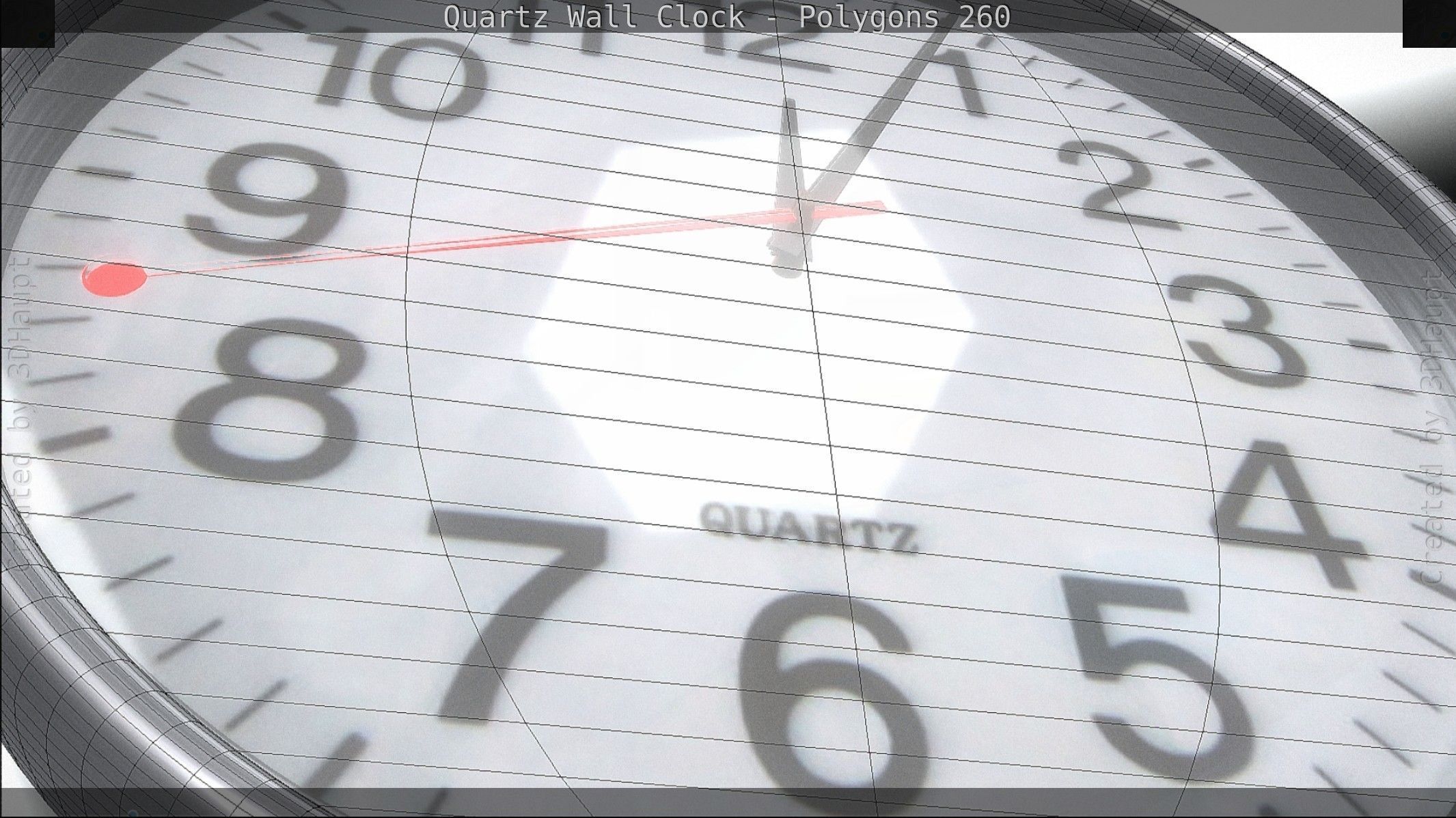 Quartz Wall Clock Blender 2-9 Ready Low-poly 3D model_82