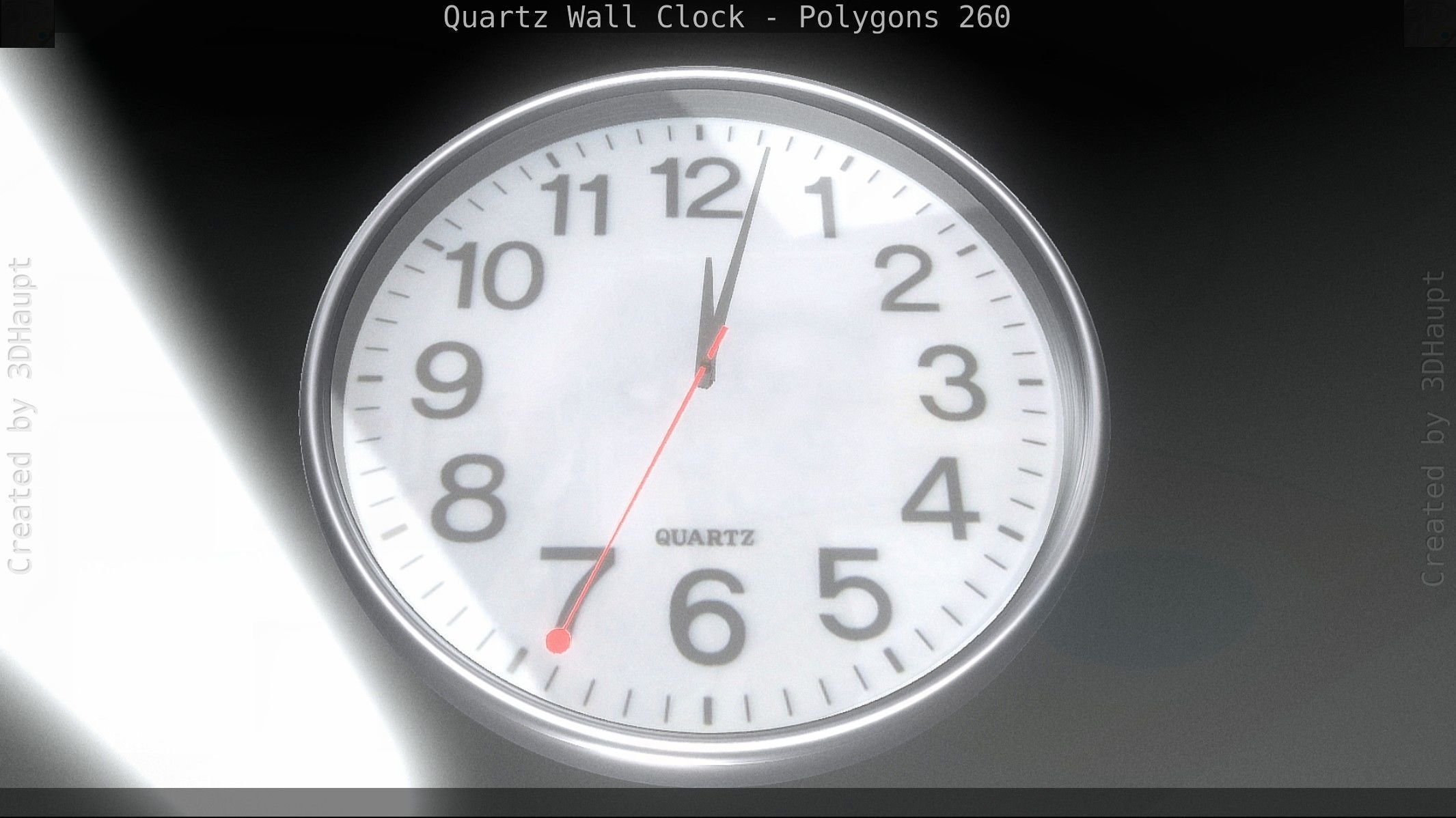 Quartz Wall Clock Blender 2-9 Ready Low-poly 3D model_64