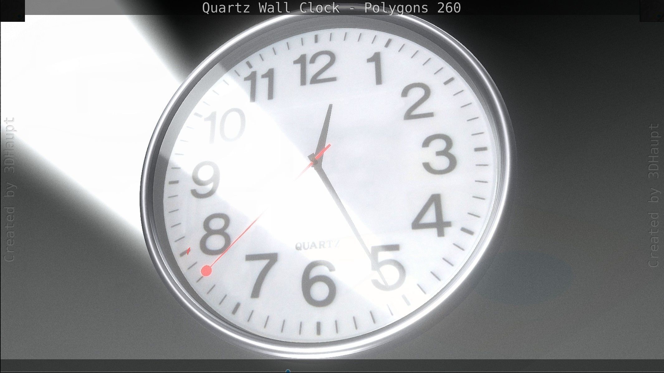 Quartz Wall Clock Blender 2-9 Ready Low-poly 3D model_144
