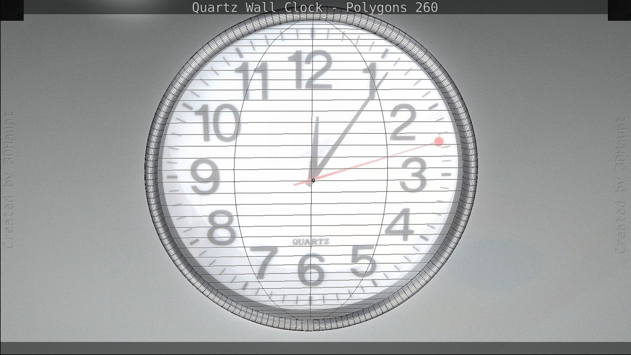 Quartz Wall Clock Blender 2-9 Ready Low-poly 3D model_97
