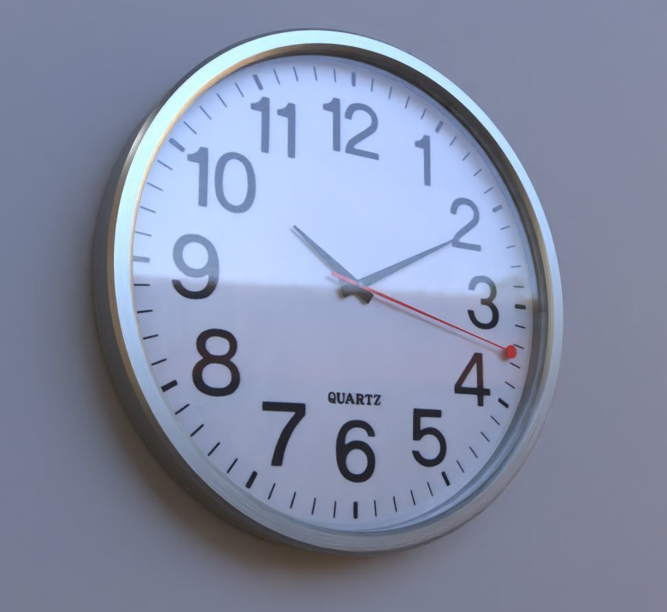 Quartz Wall Clock Blender 2-9 Ready Low-poly 3D model_7