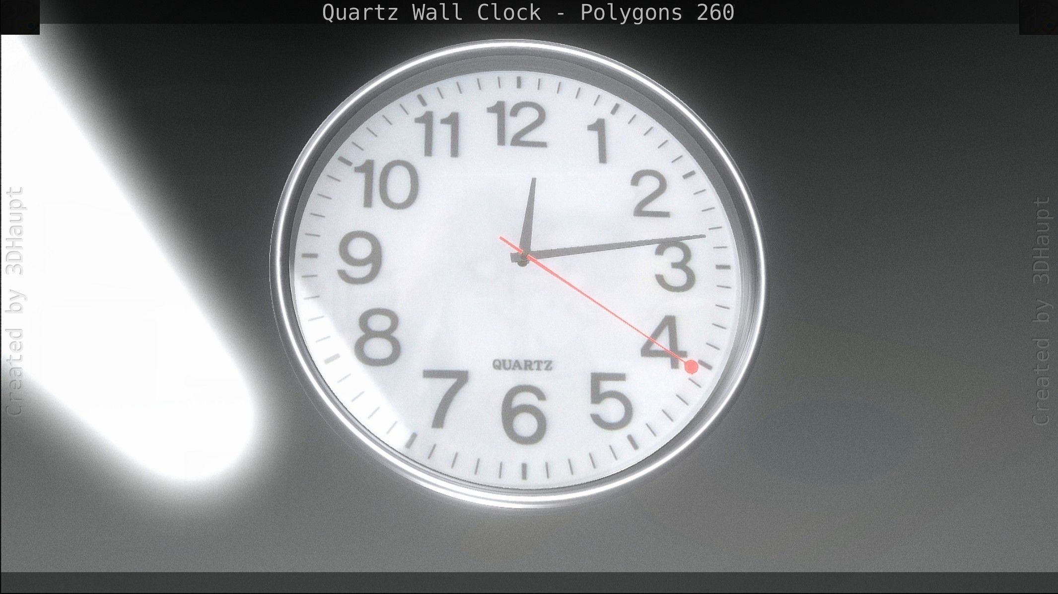 Quartz Wall Clock Blender 2-9 Ready Low-poly 3D model_128
