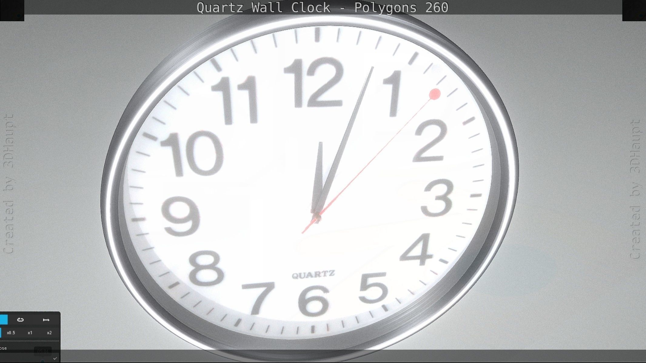 Quartz Wall Clock Blender 2-9 Ready Low-poly 3D model_60