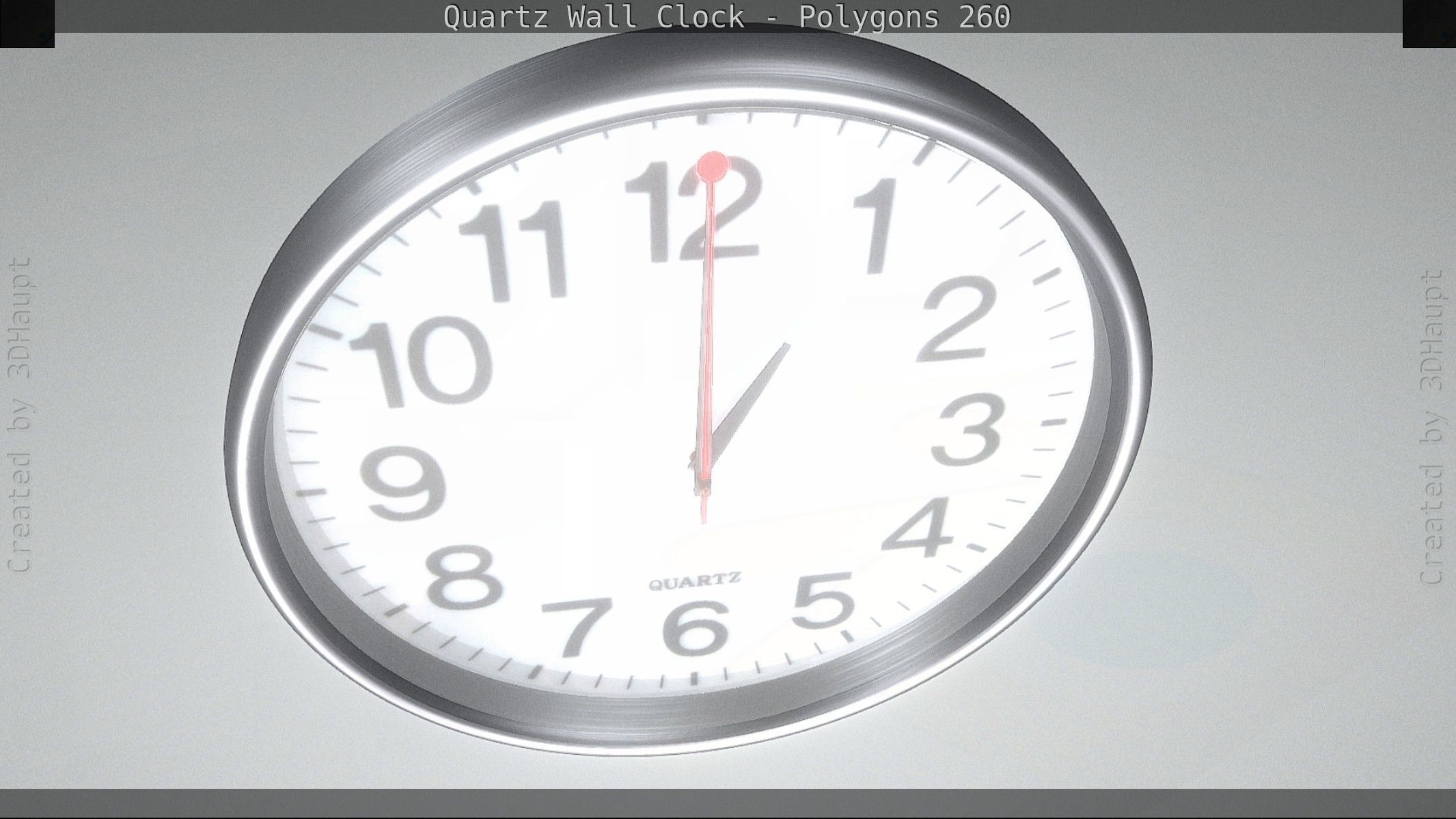 Quartz Wall Clock Blender 2-9 Ready Low-poly 3D model_25