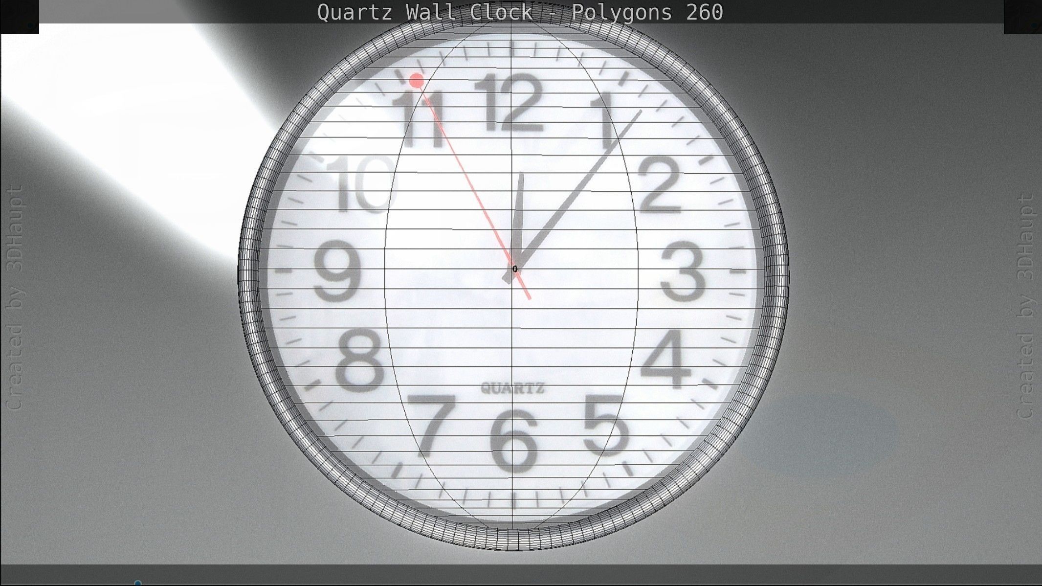 Quartz Wall Clock Blender 2-9 Ready Low-poly 3D model_105