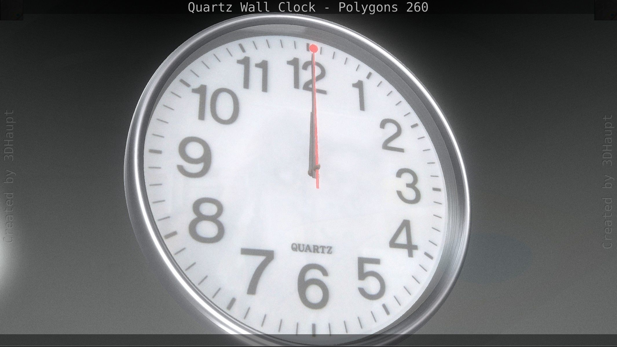 Quartz Wall Clock Blender 2-9 Ready Low-poly 3D model_39