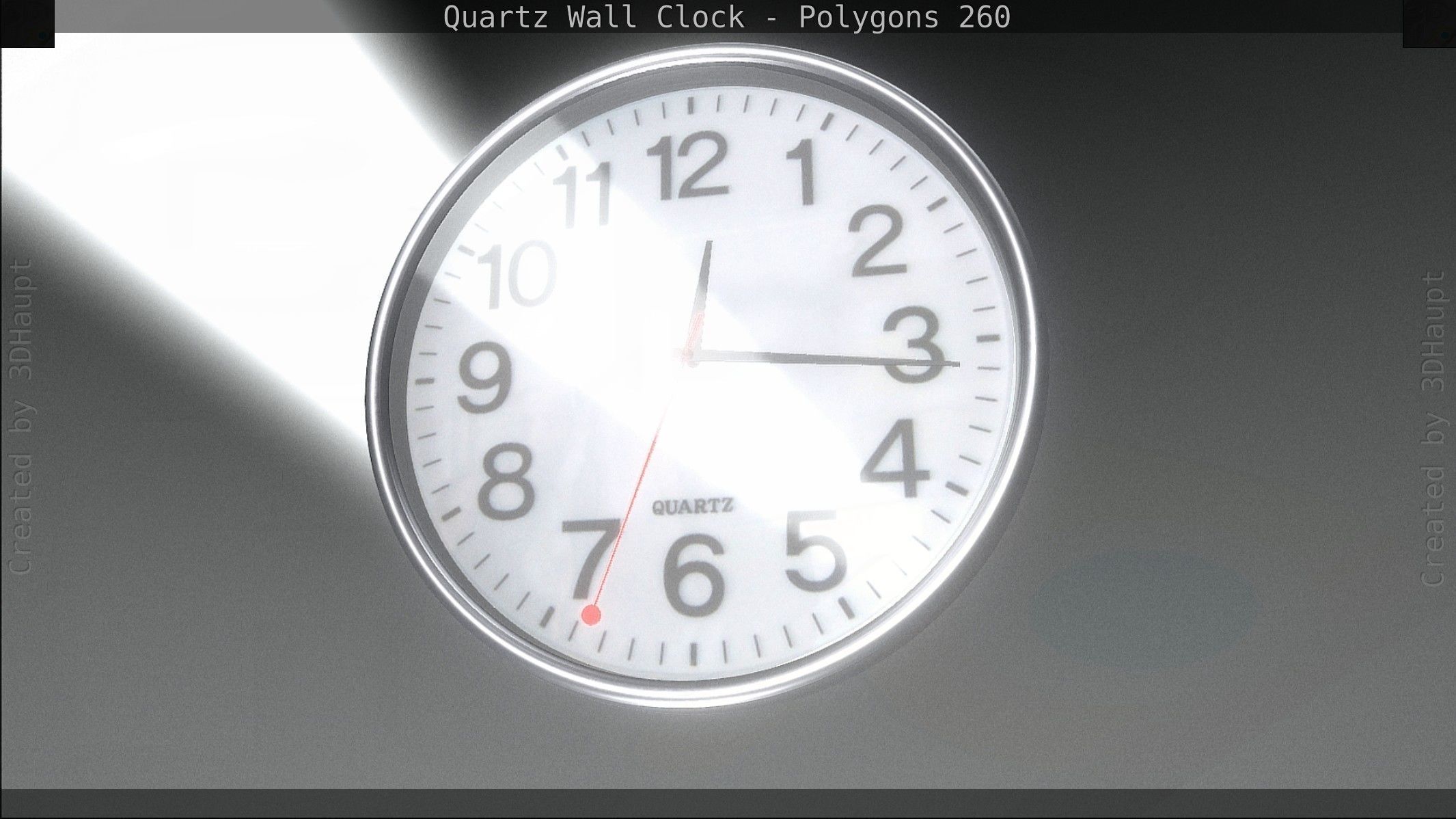 Quartz Wall Clock Blender 2-9 Ready Low-poly 3D model_131