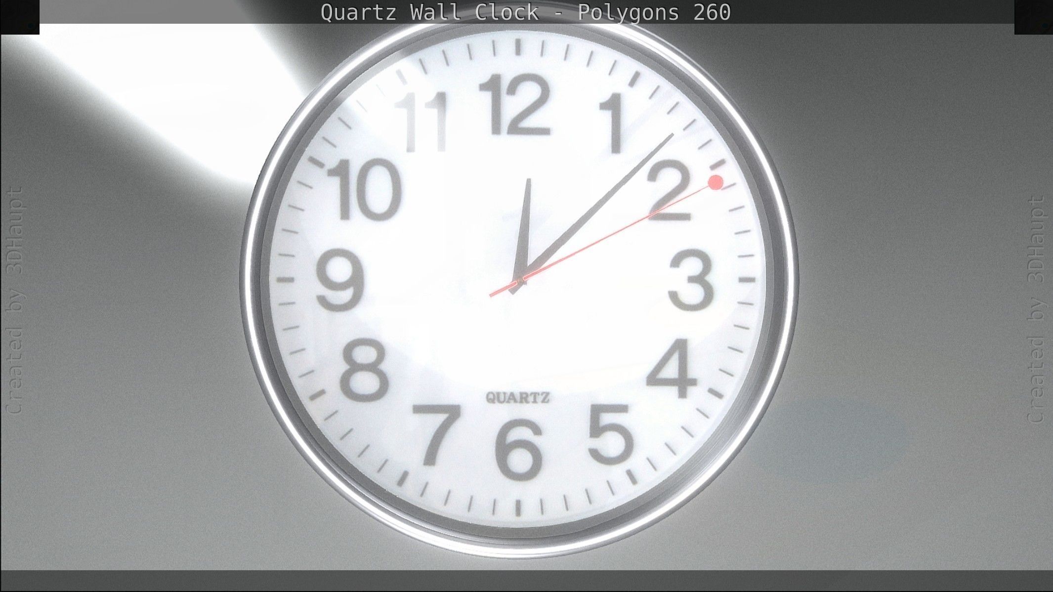 Quartz Wall Clock Blender 2-9 Ready Low-poly 3D model_116