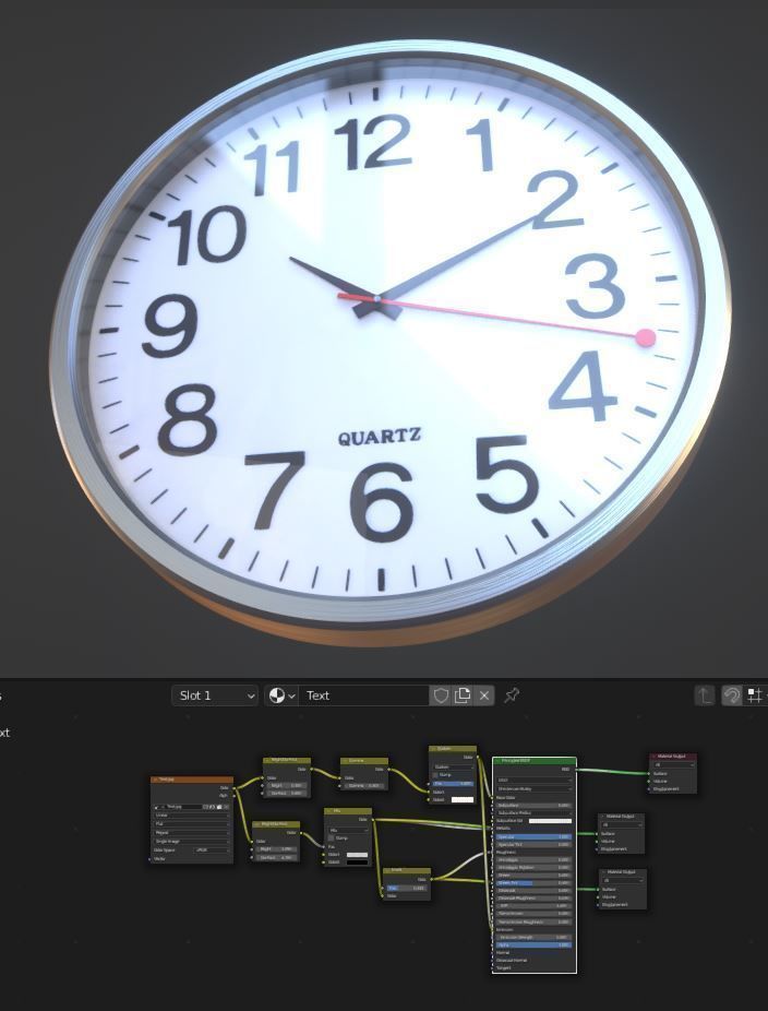 Quartz Wall Clock Blender 2-9 Ready Low-poly 3D model_9