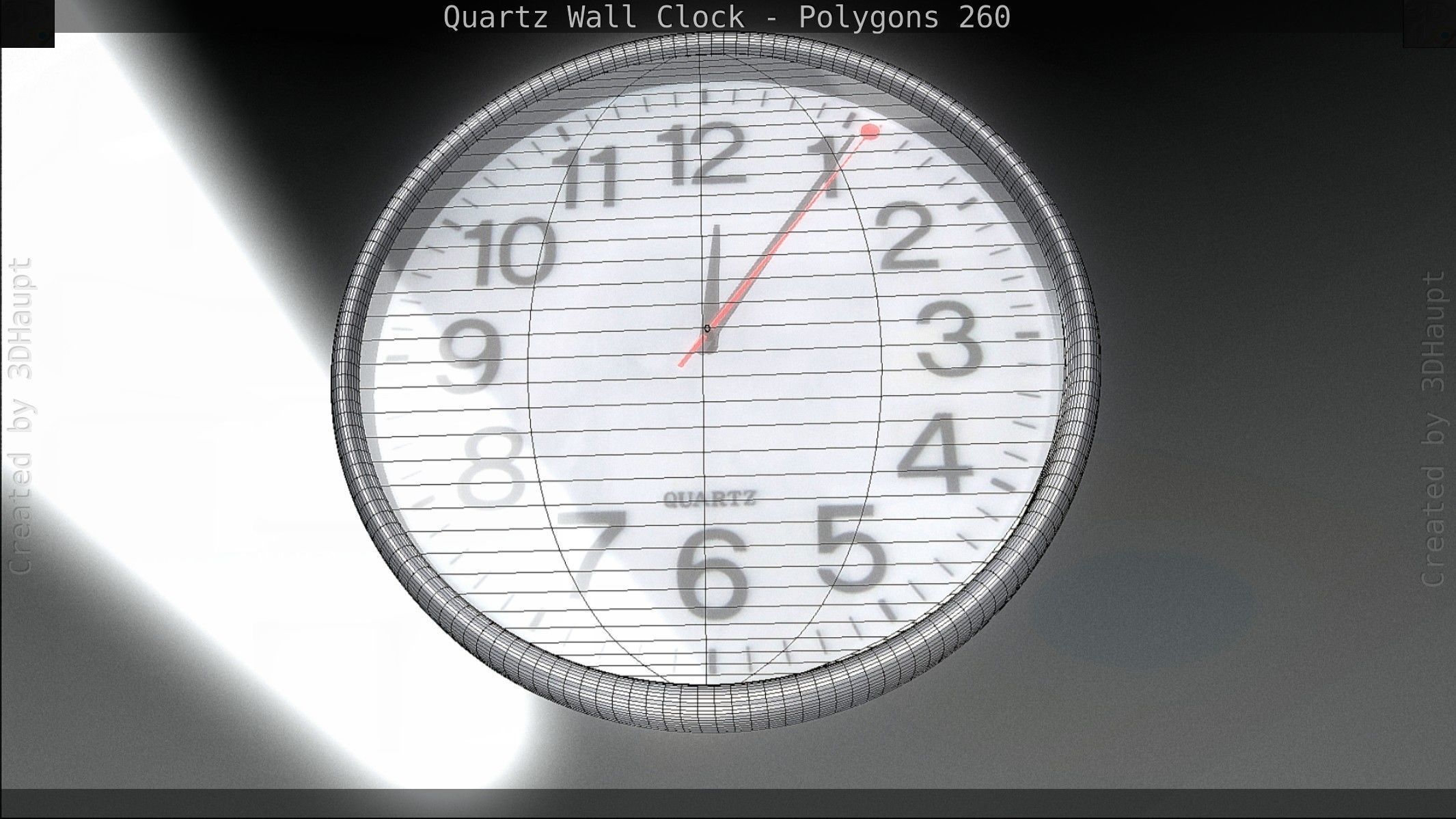 Quartz Wall Clock Blender 2-9 Ready Low-poly 3D model_96