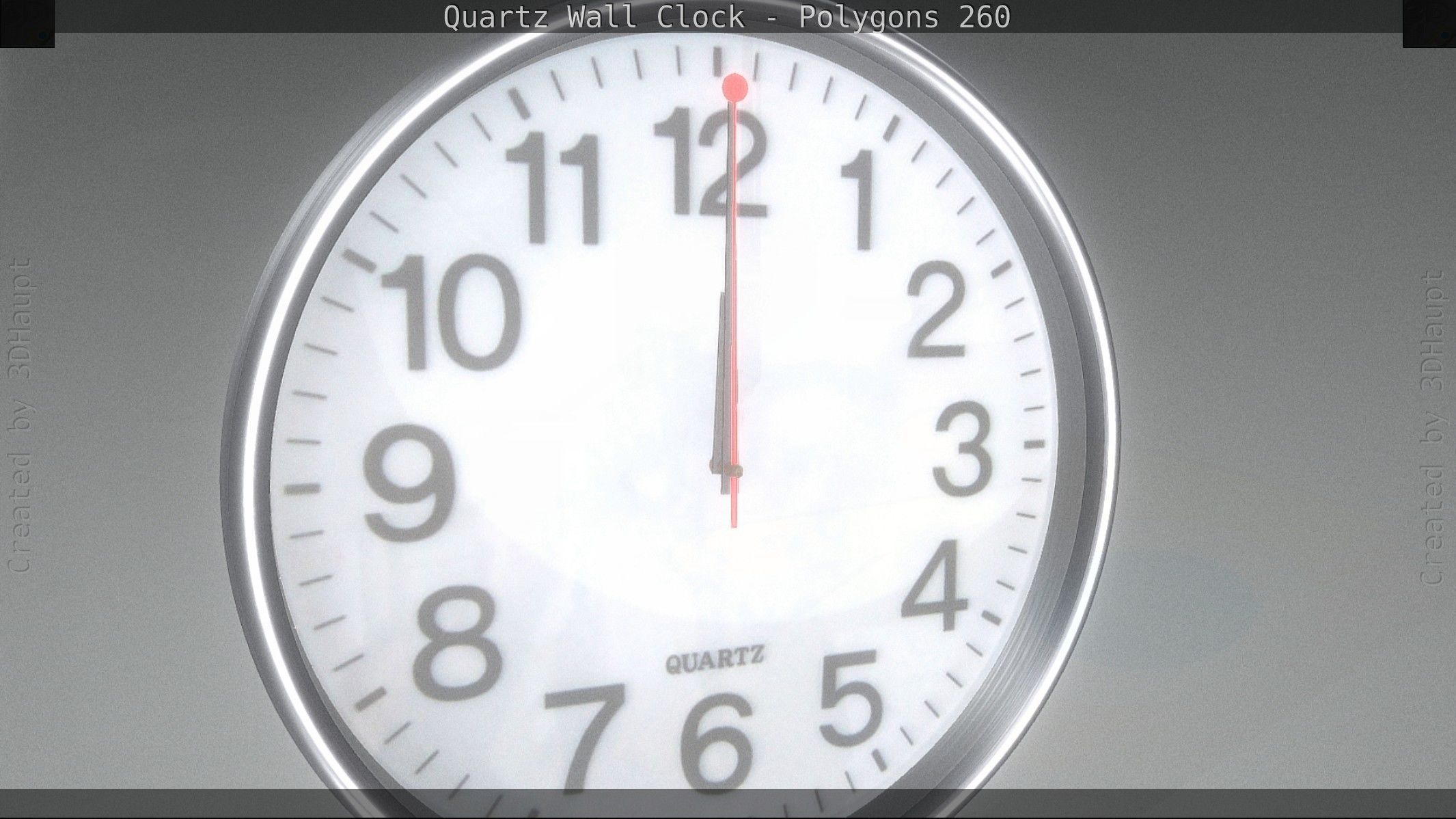 Quartz Wall Clock Blender 2-9 Ready Low-poly 3D model_54