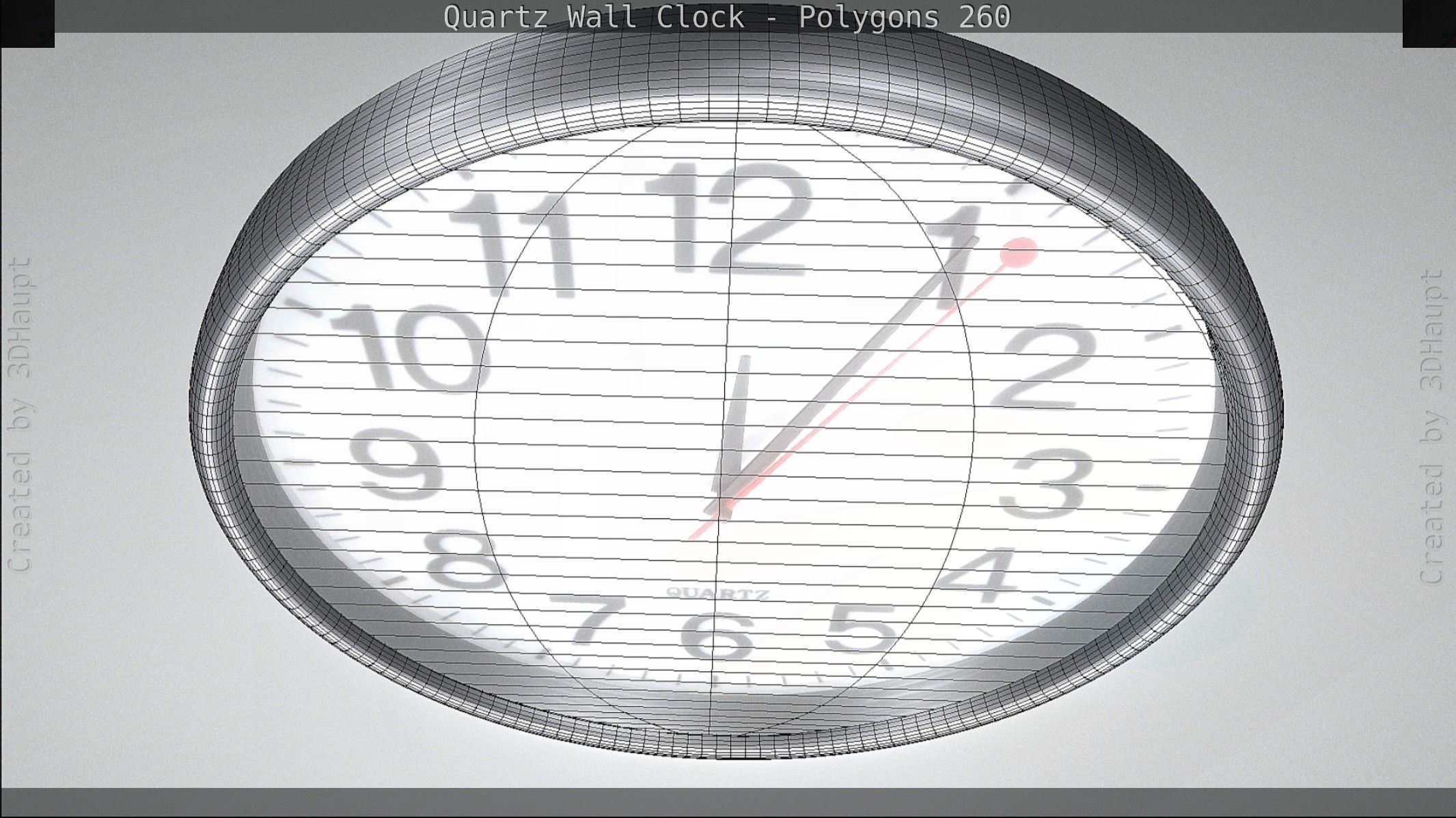 Quartz Wall Clock Blender 2-9 Ready Low-poly 3D model_87