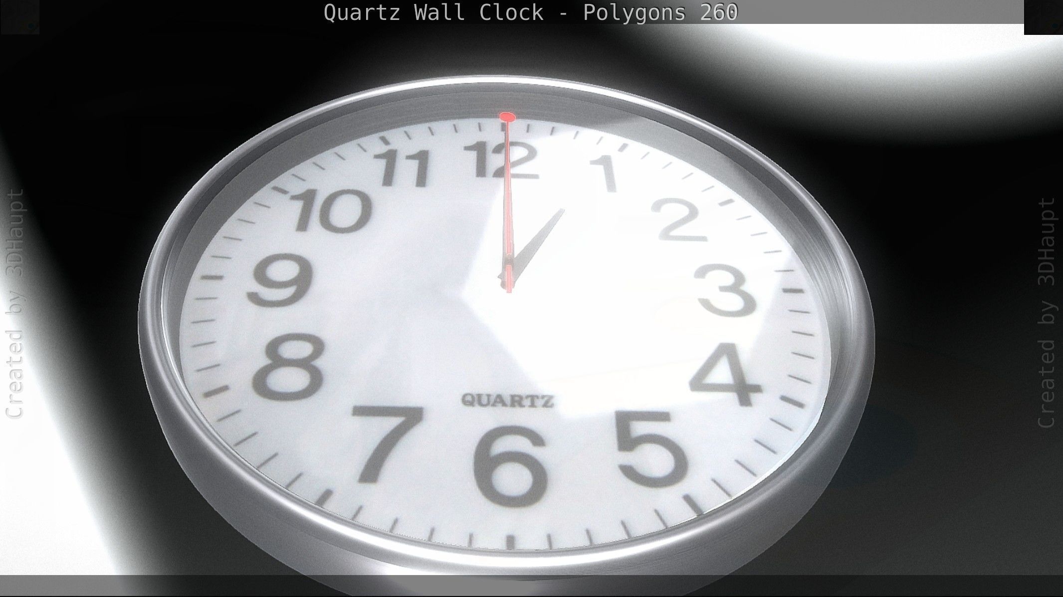 Quartz Wall Clock Blender 2-9 Ready Low-poly 3D model_27