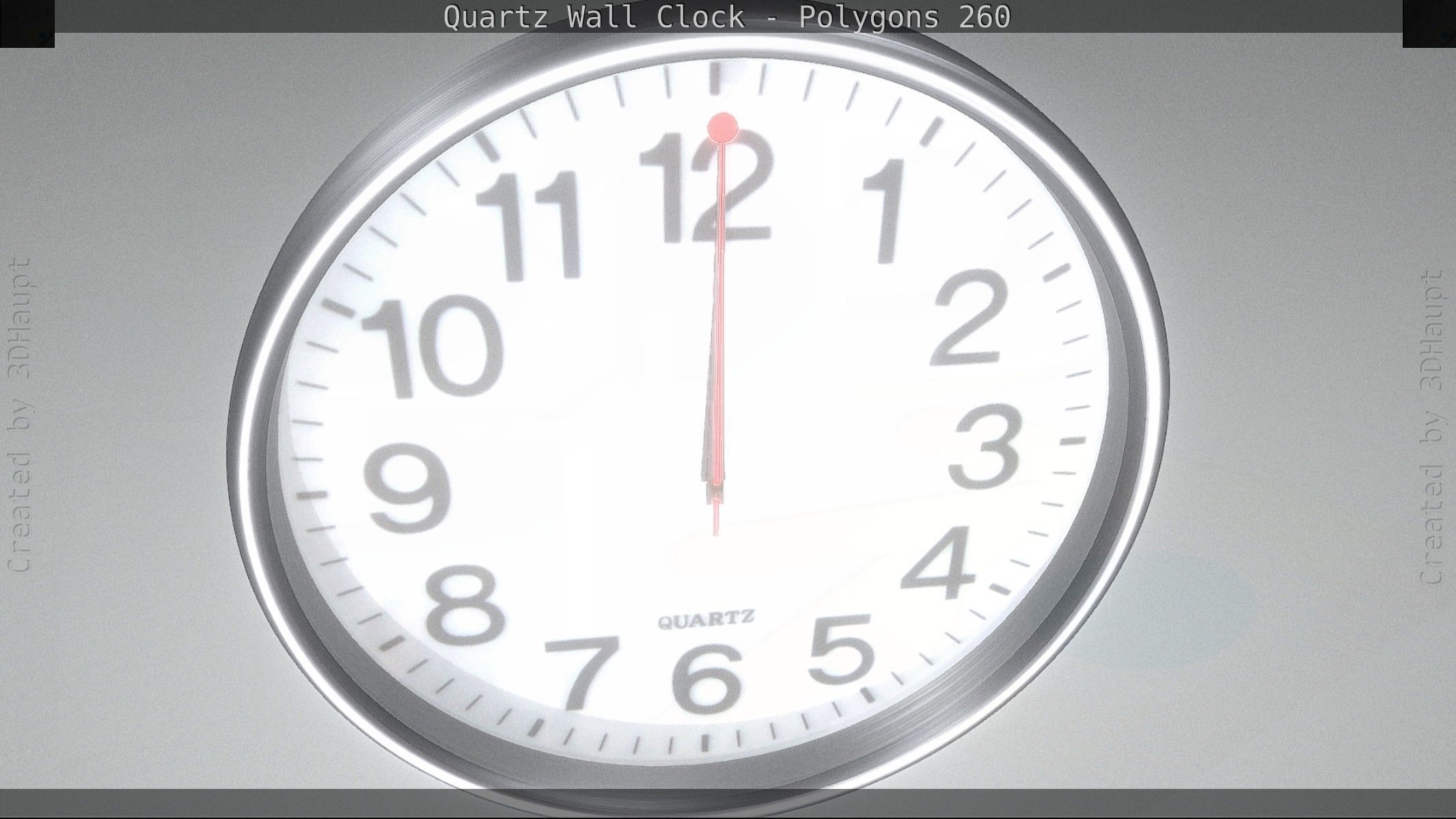 Quartz Wall Clock Blender 2-9 Ready Low-poly 3D model_57