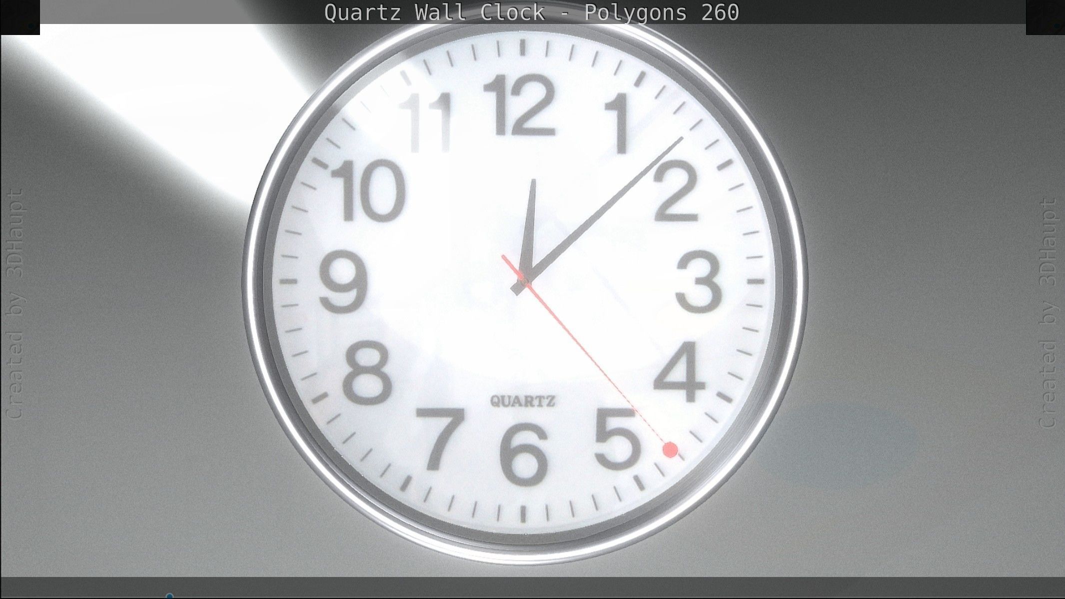 Quartz Wall Clock Blender 2-9 Ready Low-poly 3D model_134
