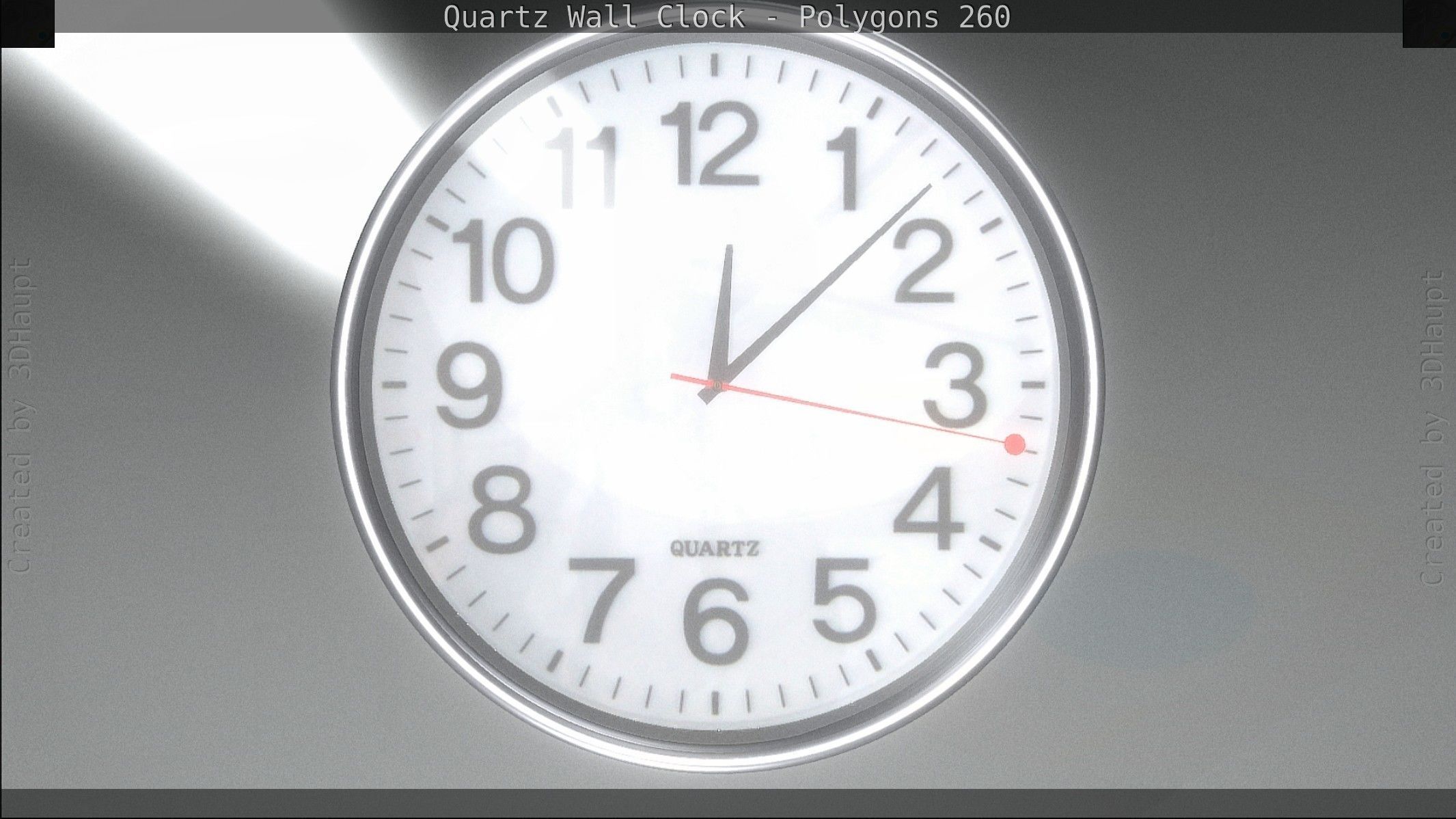 Quartz Wall Clock Blender 2-9 Ready Low-poly 3D model_117