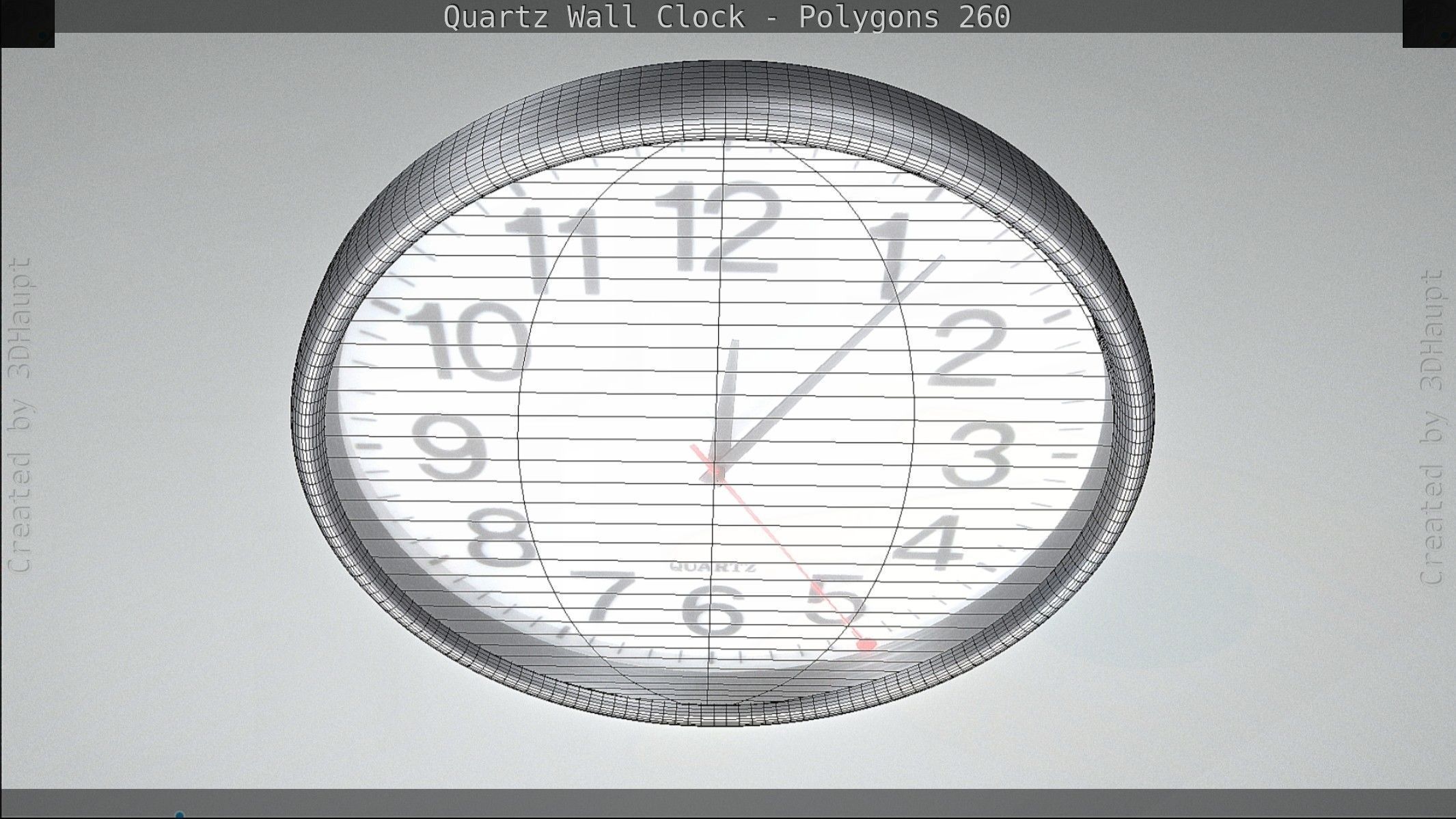 Quartz Wall Clock Blender 2-9 Ready Low-poly 3D model_99