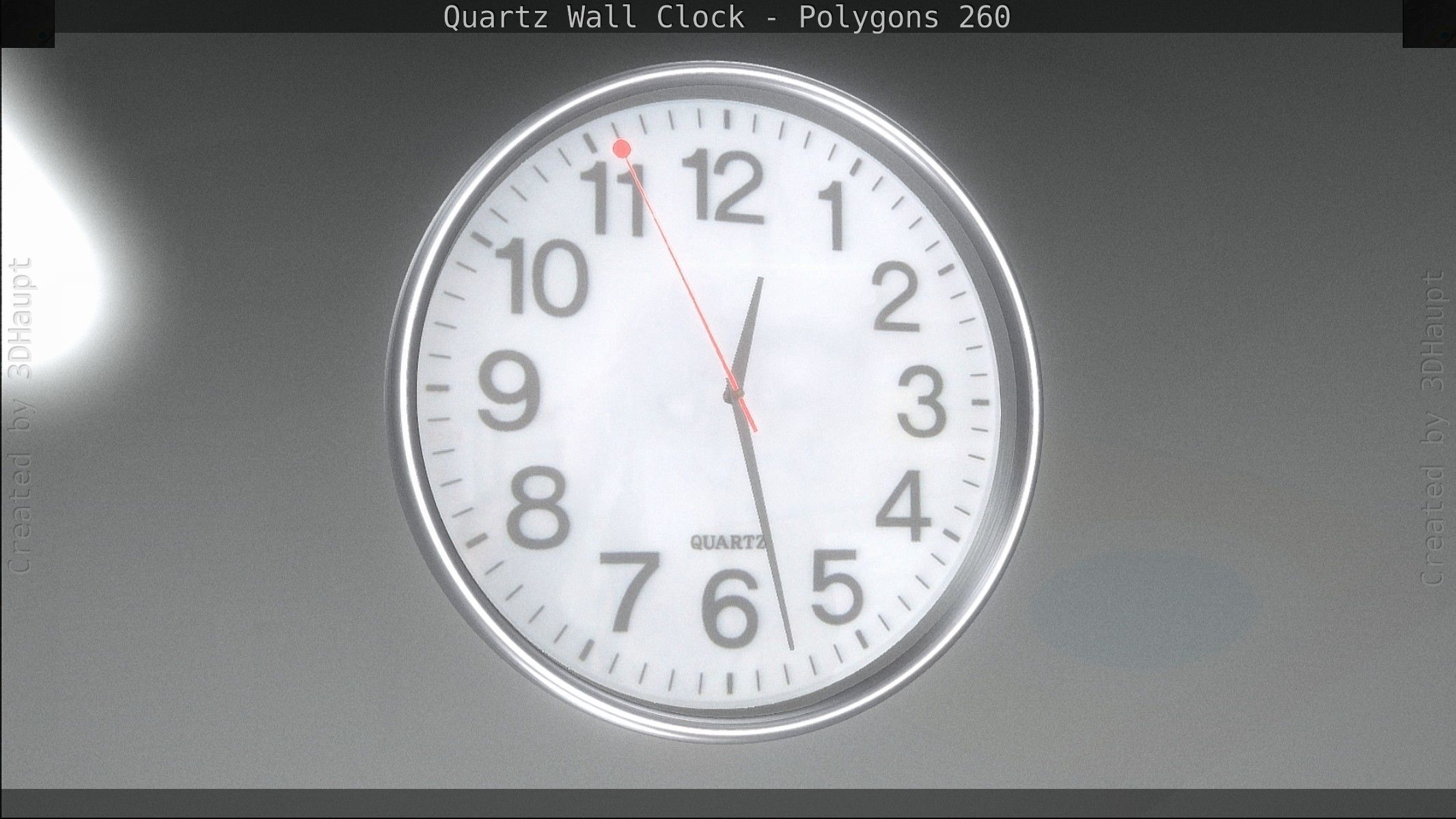 Quartz Wall Clock Blender 2-9 Ready Low-poly 3D model_146